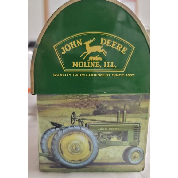 Vintage John Deere Metal Lunchbox With Tractor Design & Yellow Handle - Picture 6 of 16